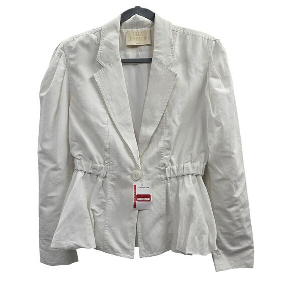 Ulla Johnson Blazer Womens Small White Linen Silk Jacket - Picture 2 of 11